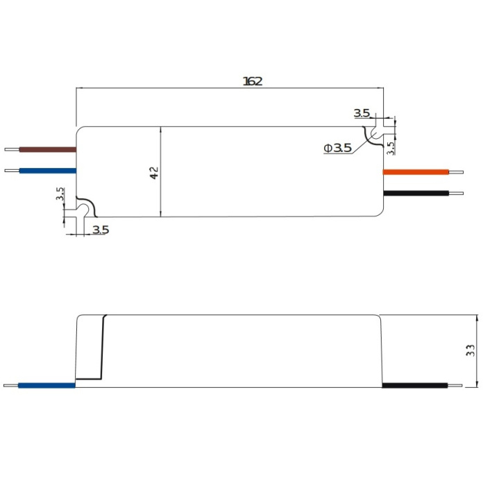 Rysunek techniczny zasilacza GPV-75-12
